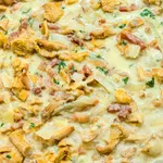 Pfifferling-Speck-Pasta